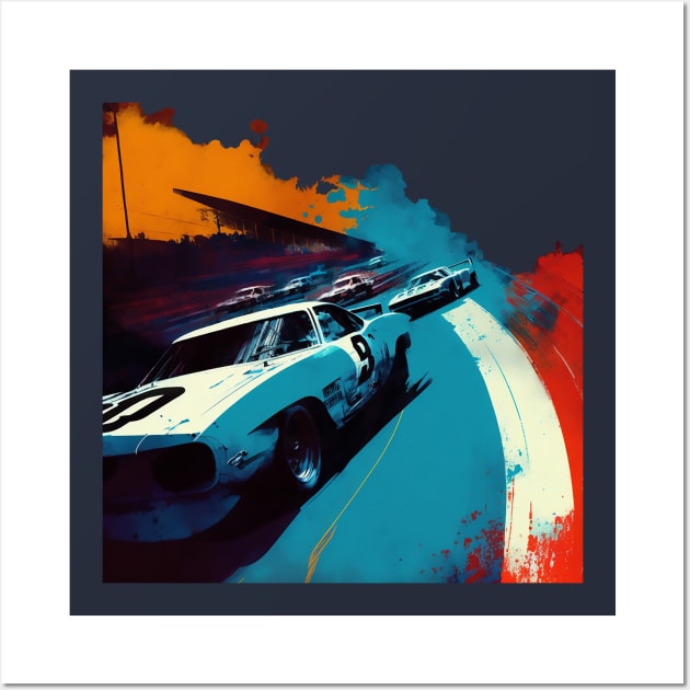 Retro Nascar Race (cut away) Wall Art by DavidLoblaw